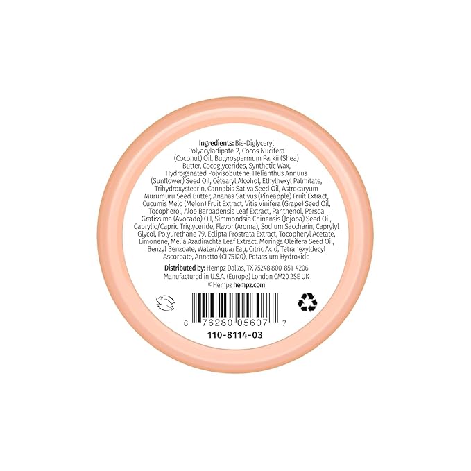 Hempz Hydrating Lip Sleeping Mask - Sweet Pineapple & Honey Melon (.70 Oz.) | Overnight Hydrating Lip Balm with Sweet Pineapple & Honey Melon Herbal Lip Sunscreen .15 oz. SPF 15-VivaGrace Women