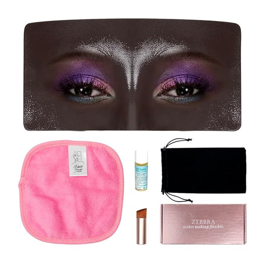 Makeup Mannequin Face, 3D Silicone Makeup Practice Face/Makeup Mannequin Face, Come with Makeup Brush, Makeup Removal, Cleanser&a Velour Bag, for Professional Makeup Artists/Beginners-VivaGrace Women