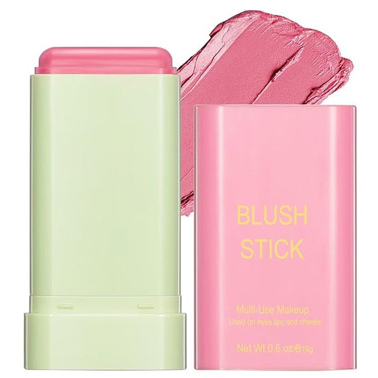 Multi-Use Makeup Blush Stick,Beauty Solid Moisturizer Stick,Waterproof Natural Nude Makeup,Tinted Solid Moisturizer Stick for Eyes Lips Cheek(1#shy pink)-VivaGrace Women