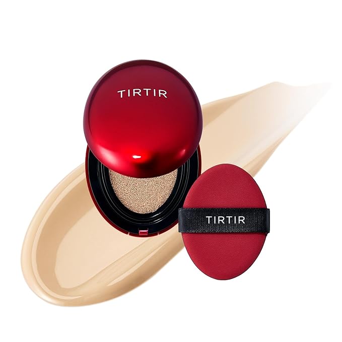 [*Mini Size*] TIRTIR Mask Fit Red Cushion Foundation | Full coverage, Weightless, Skin fit, Satin Glow Finish, Korean Makeup, beauty, Tattoo cover up, Buildable (#21W Natural Ivory, 0.15 Fl Oz)-VivaGrace Women