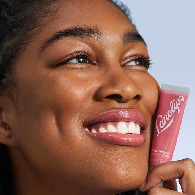 Lanolips Tinted Balm, Rhubarb - Moisturizing Lip Tint with Lanolin and Gloss for Shiny, Hydrated Lips - Hydrating Lip Balm for Dry Lips (12.5g / 0.44oz)-VivaGrace Women