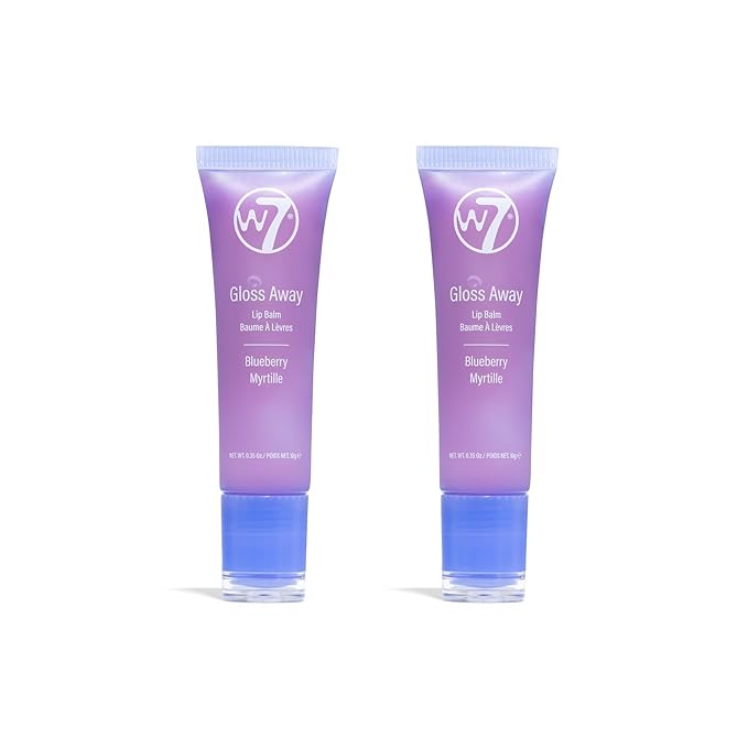 W7 Gloss Away Lip Balm - 2 Piece Set - Nourishing Lip Balm Formula With Shea Butter - Blueberry-VivaGrace Women