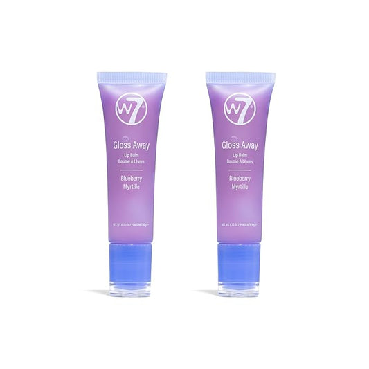 W7 Gloss Away Lip Balm - 2 Piece Set - Nourishing Lip Balm Formula With Shea Butter - Blueberry-VivaGrace Women