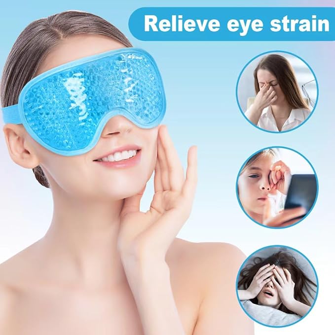 ONLYSKY BEAUTY Cold Eye Mask Cooling Gel Eye-Mask for Dry Eyes, Eye relax and Pressure Release as Gift for women (Blue)-VivaGrace Women