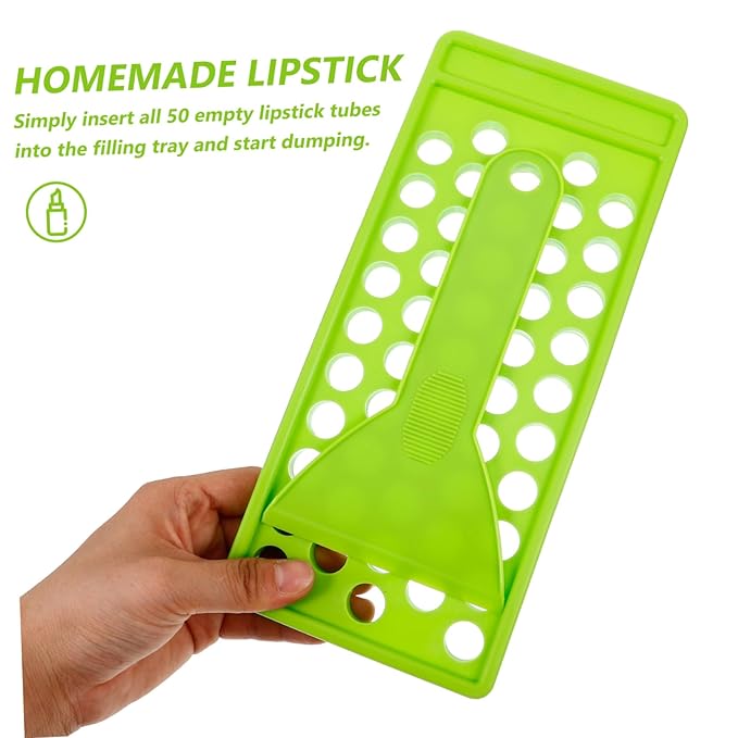 50 Lipstick Filling Mold Lip Balm Filling Spatula Lip Gloss Tray Labels for Tubes Lip Tubes Stand Tray Lip Balm Container Tray Lip Treatment Kit Diy Kit Supplies Manual Plastic-VivaGrace Women