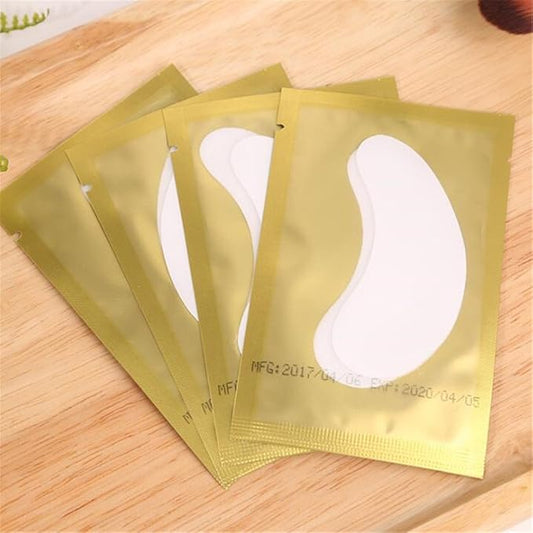 100 Pairs Set，Eye Gel Patches,Under Eye Pads Lint Free Lash Extension Eye Gel Patches for Eyelash Extension Eye (gold)-VivaGrace Women