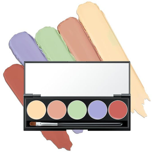 5 In 1 Multi-Use Correcting Concealer Palette,Waterproof Long Lasting Contour Palette,Professional Creamy Concealer Kit for Women,Easy to Create Full Coverage and Natural Finish.#6-VivaGrace Women
