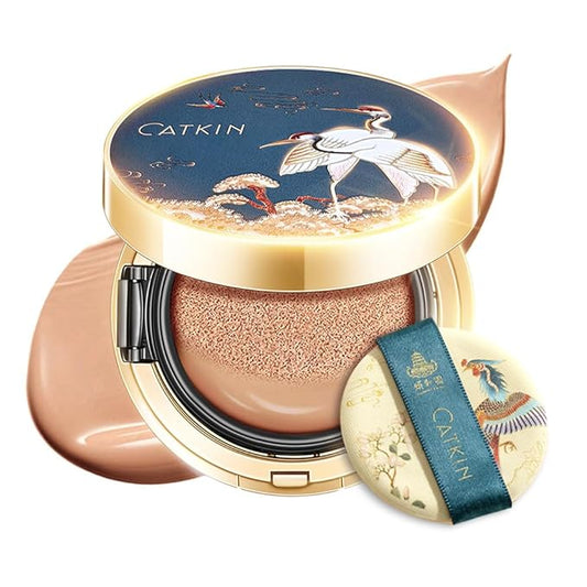 Catkin Phoenix Cushion Foundation Buildable Coverage Anti-Aging Serum Makeup, Sheer Satin Finish, Refill Included, Light Beige 0.46 Oz x 2, C04 BUFF-VivaGrace Women