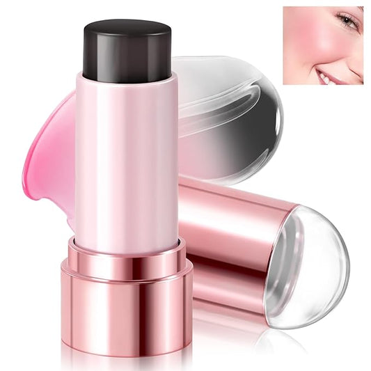 Color Changing Blush Stick for Cheek Lip, Black to Pink Jelly Clear Blush PH Temperature Change Magic Cream Blush Tinted, Lightweight Long Lasting Dewy Natural Glow Makeup for All Skin Tones-VivaGrace Women