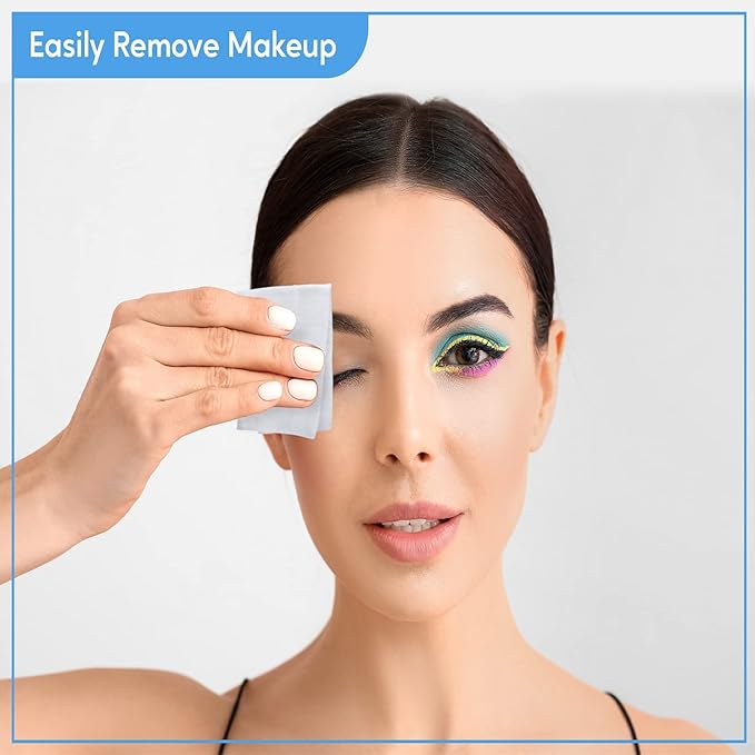 Cleansing & Makeup Remover Towelette with Vitamin E – Alcohol-Free Heavy Face Cleansing Wipes – Exfoliating Makeup Remover Wipes – Biodegradable & Eco Friendly Make up Remover Face Wipes - Pack of 250