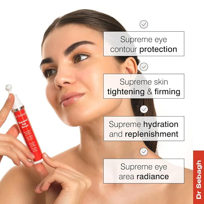 Dr Sebagh® Suprême Under Eye Tightening Serum [ADVANCED ROLL-ON FORMULA] - Under Eye Dark Circle, Puffiness, Fine Lines & Eye Bags Remover - Eye Serum Anti-Aging Wrinkles - Eye Treatment (0.51 fl Oz)-VivaGrace Women