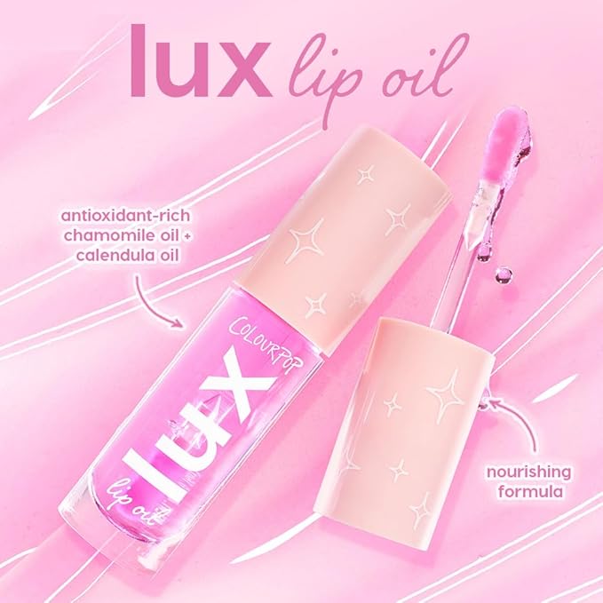 ColourPop Lux Lip Oil - Hydrating, Sheer Tinted Lip Oil Formulated with Antioxidant-Rich Chamomile Extract & Calendula Oil - Non-Greasy, Nourishing Clear Lip Oil - Dew Drop (0.16 oz)-VivaGrace Women
