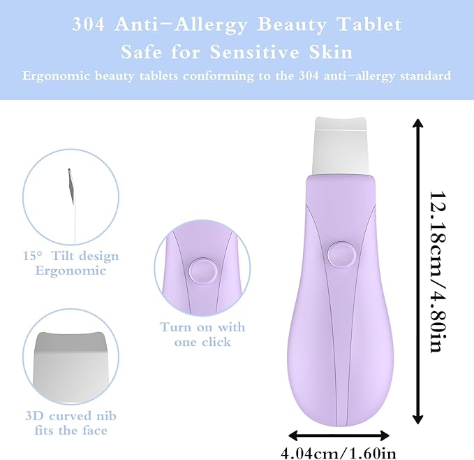 Skin Scrubber Face Spatula Skin Spatula Pore Cleaner Blackhead Remover Tools for Facial Deep Cleansing Skin Care Tool for Men and Women (Purple)-VivaGrace Women