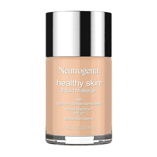Neutrogena Healthy Skin Liquid Makeup Foundation, Broad Spectrum SPF 20 Sunscreen, Lightweight & Flawless Coverage Foundation with Antioxidant Vitamin E & Feverfew, 105 Caramel, 1 fl. oz-VivaGrace Women