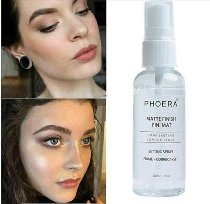 AQUAPURITY Phoera Makeup Setting Spray 3 In 1 Fixer, Primer & Corrector Matte Finish, Makeup Sealer Spray Long Lasting16Hr Wear Face Make Up Foundation Light Weight Beauty Blender-VivaGrace Women