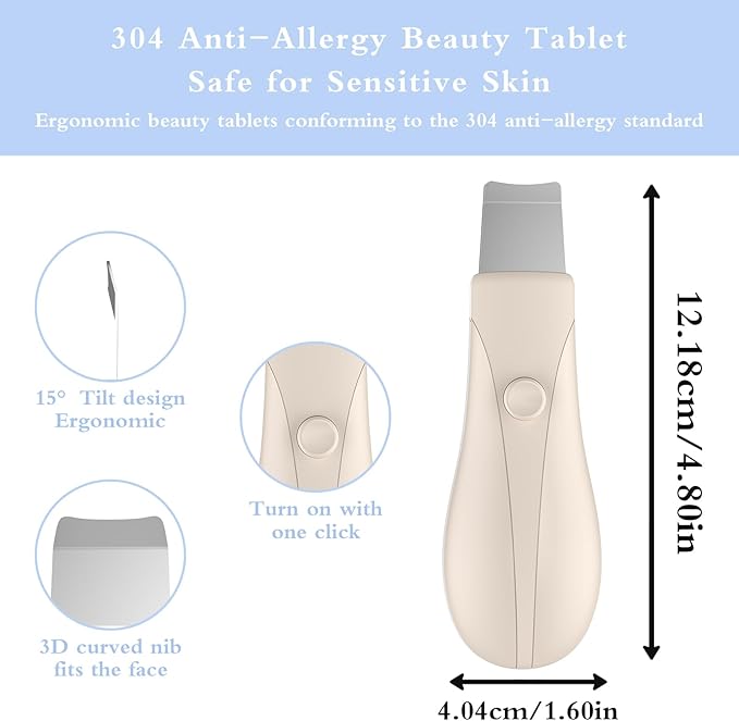 Skin Scrubber Face Spatula Skin Spatula Pore Cleaner Blackhead Remover Tools for Facial Deep Cleansing Skin Care Tool for Men and Women (Beige)-VivaGrace Women