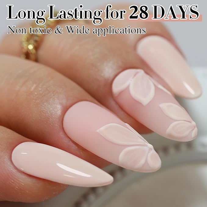 Double Rhythm Gel Polish Translucent Sheer Neutral Natural Light Milky Same Color Same Bottle 15ML Jelly UV Gel Polish Art DIY at Home (Nude Beige-A1119)-VivaGrace Women