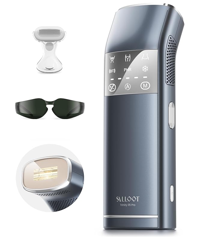 IPL Laser Hair Removal for Men, Dual Lights 100W, 35°F Sapphire Ice-Cooling, Quadruple-Pulse PHR Mode for Stubborn Hair, at Home Hair Removal Device for Armpits, Chest and Leg-VivaGrace Women