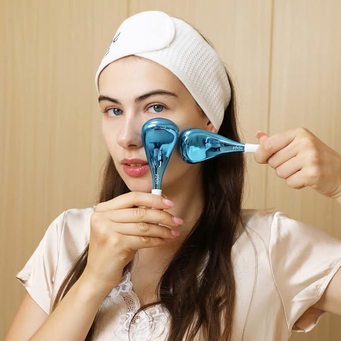 Cryo Sticks for Face, Ice Globes Cryo Globes for Facials, Esthetician Supplies Gifts, Unbreakable Stainless Steel Ice Roller Cooling Spa Balls with Storage Case-VivaGrace Women