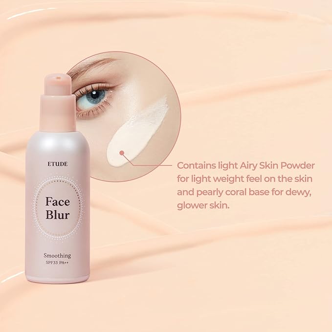 ETUDE Face Blur Smoothing SPF 33 PA ++ (21AD) | Multi-Makeup Coral Base Primer with Smoothening Effect and UV Rays Protection for a Milky Skin | Korean Makeup-VivaGrace Women
