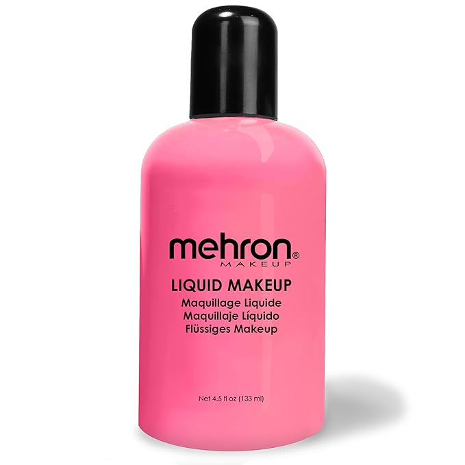 Mehron Makeup Liquid Makeup | Face Paint and Body Paint Perfect for Halloween, Cosplay I Air Brush Compatible 4.5 oz (133 ml) (PINK)-VivaGrace Women