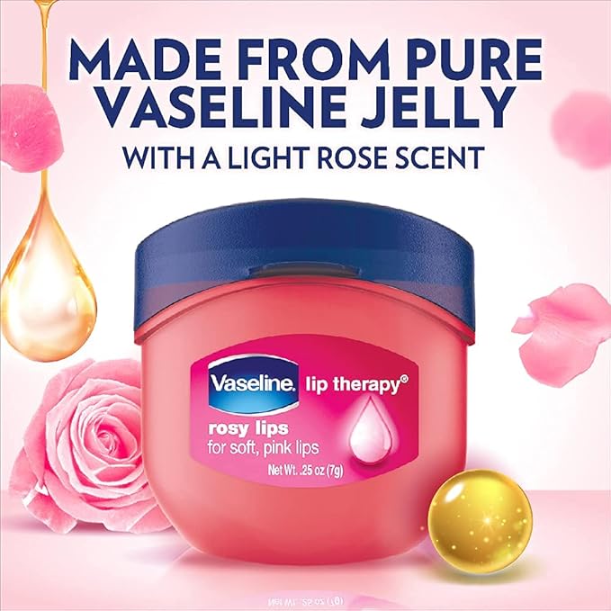 Vaseline Lip Therapy Lip Balm Mini, Rosy Lips | Lip Repair in a Container for Cracked, Dry Lip | Travel Size 0.25 Oz (Pack of 6)-VivaGrace Women
