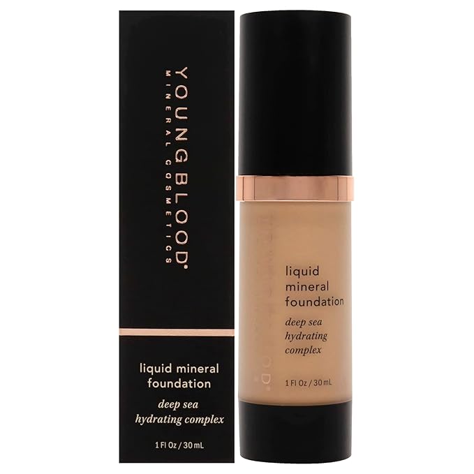 Youngblood Liquid Mineral Foundation, Sun Kissed | Lightweight, Dewy Full Coverage Makeup for Dry Skin | Poreless, Flawless Tinted Glow | Vegan, Cruelty Free, Gluten-Free-VivaGrace Women