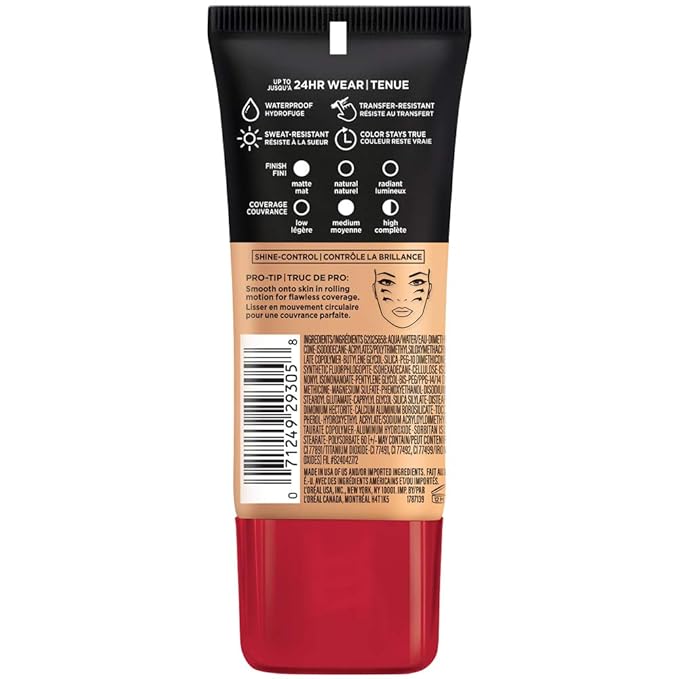 L'Oreal Paris Cosmetics Makeup Infallible Pro-Matte Liquid Longwear Foundation, Sun Beige, 1 fl oz-VivaGrace Women