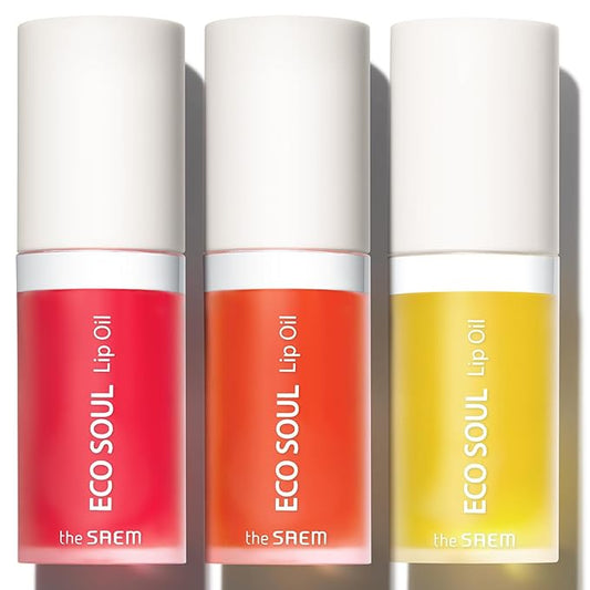 THESAEM Eco Soul Lip Oil 3 Combo Set (01 Honey + 02 Berry + 03 Grapefruit) - Plumping & Hydrating Lip Oil to Nourish & Moisturize Lips - Lips Soft & Glossy for Dry Lips, 0.21 fl.oz.-VivaGrace Women