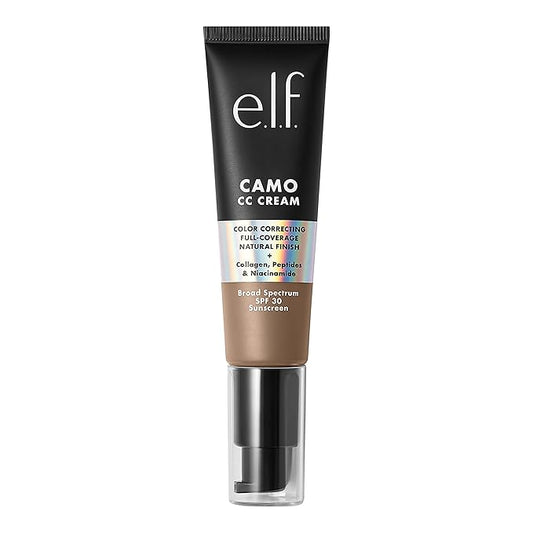 e.l.f. Camo CC Cream, Color Correcting Medium-To-Full Coverage Foundation with SPF 30, Deep 500 W, 1.05 Oz (30g)-VivaGrace Women