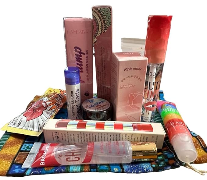 Lip Prodiuct Gift Sack With An Unique Assortment of Lip Products, 10 Total and Maybe Some Extras, By Diva Stuff-VivaGrace Women