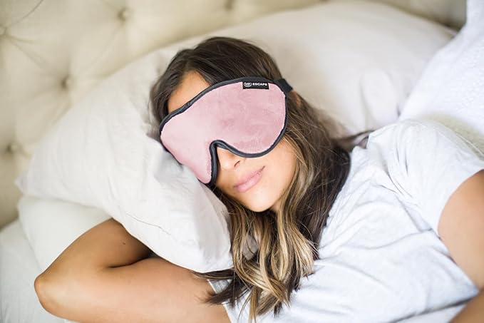 Dream Essentials Escape Luxury Sleep Mask Kit with Eye Cavities, Earplugs and Carry Pouch - Princess Pink Pink, Gift Set-VivaGrace Women