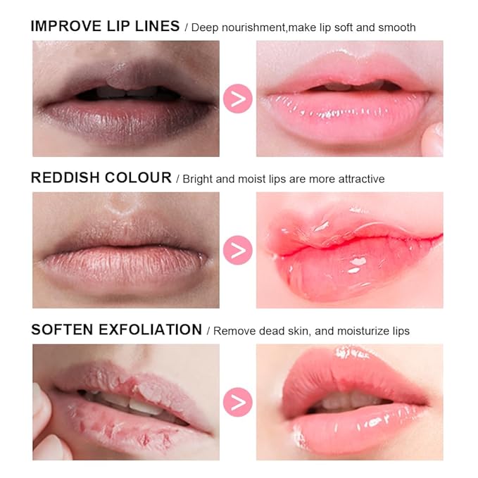 4Pcs Lip Glowy Balm | Lip Sleeping Mask | Plumping Lip Gloss | Tinted Lip Balm (Grape, Peach, Berry, Grapefruit)-VivaGrace Women