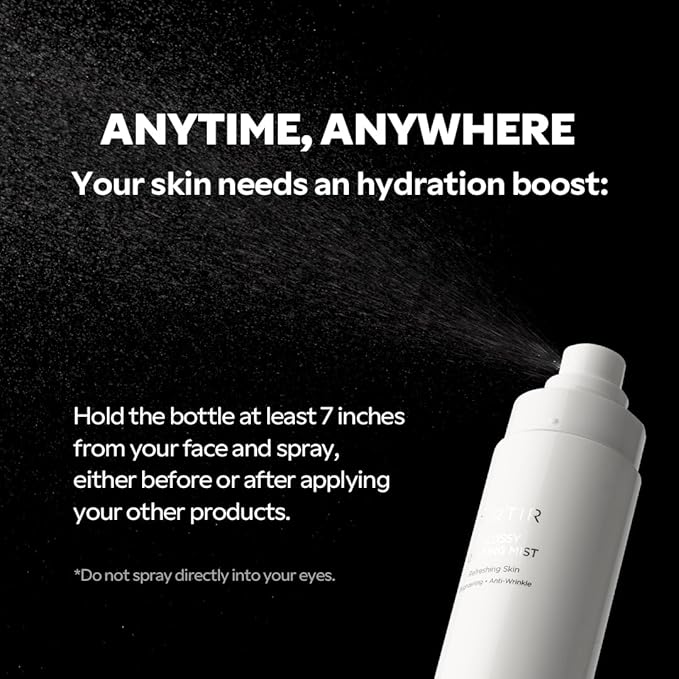 TIRTIR Glossy Coating Mist 3.38 fl. oz, Illuminating Polyglutamic Acid Face Mist for Fresh, Glowing Skin,Cooling, Soothing, Makeup Prep Spray-VivaGrace Women