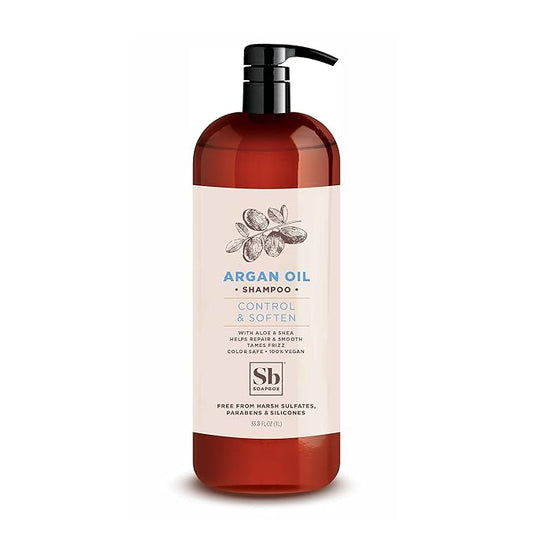 Soapbox Argan Oil Shampoo, Harsh Sulfate Free, Paraben & Silicone Free, Color Safe, and Vegan Hair Shampoo | Control & Soften Shampoo (33.8 Ounces)-VivaGrace Women
