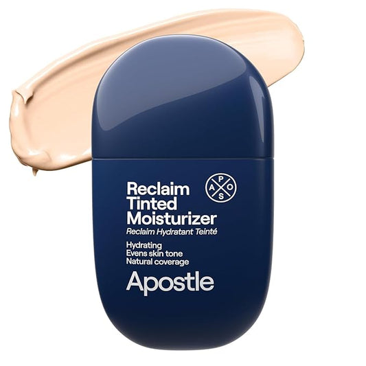 APOSTLE Reclaim Tinted Moisturizer for Men (12 Negril) - Niacinamide, Vitamin E, Squalane, Hyaluronic Acid, Tinted Face Moisturizer For Men. Hydrates, Evens Skin Tone, Reduces Fine Lines, 1 Fl. Oz.-VivaGrace Women