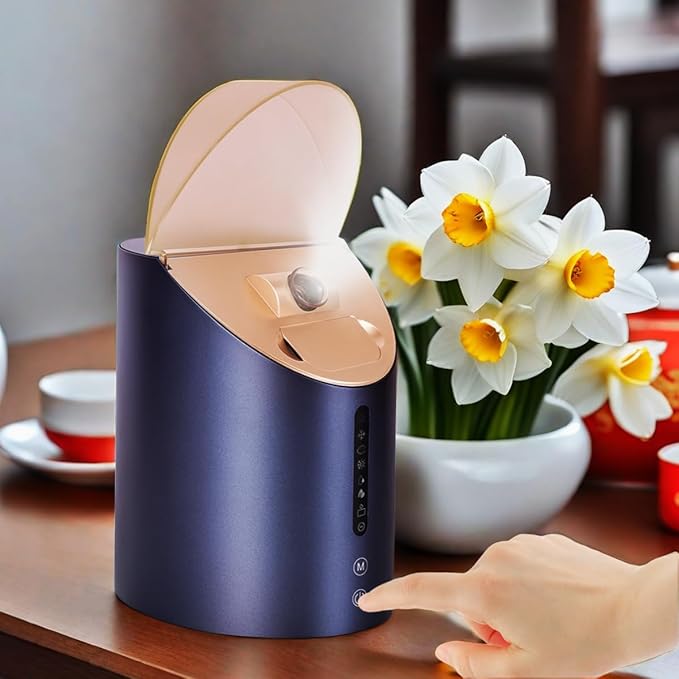 Facial Steamer DENFANY Nano Steamer Ionic Hot & Cool Mist Home SPA | 8 Steam Modes | Aromatherapy Basket | Digital LCD Screen | Extraction Set-VivaGrace Women