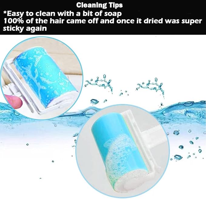 Lint Roller 5 Pack, Reusable Washable Lint Roller Sticky Gel Lint Remover Pet Hair Remover Cleaner for Clothes, Travel Essentials Household Use, Include Large Small Size-VivaGrace Women