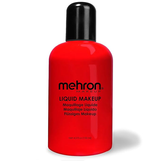 Mehron Makeup Liquid Makeup | Face Paint and Body Paint Perfect for Halloween, Cosplay I Air Brush Compatible 4.5 oz (133 ml) (Red)-VivaGrace Women