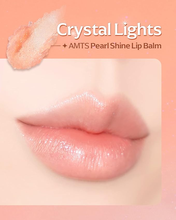 AMTS Tinted Lip Balm - Crystal Lights | Hydrating Glitter Lipstick | Pearl Shimmering Daily Lip Makeup for dry, cracked, chapped lips | korean beauty Moisture Lip Tint-VivaGrace Women