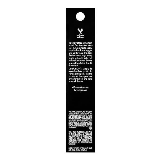 e.l.f. Lash It Loud Mascara, Volumizing Formula for Mega Volume Lashes, Creates Fuller & Bolder Eyelashes, Intensely Pigmented, Deep Brown, 0.23 Fl Oz