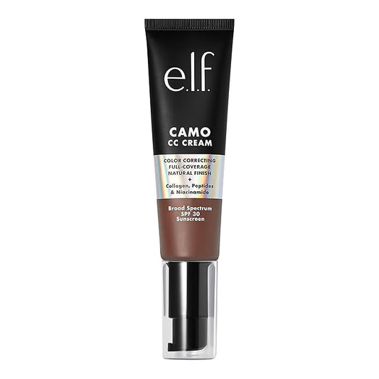 e.l.f. Camo CC Cream, Color Correcting Medium-To-Full Coverage Foundation with SPF 30, Rich 620 W, 1.05 Oz (30g)-VivaGrace Women
