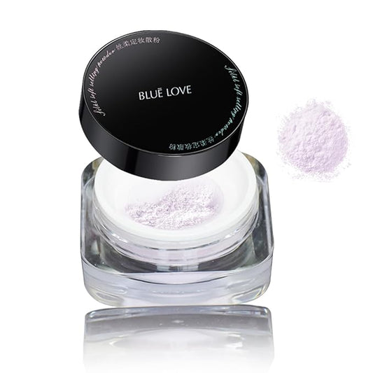 BLUE LOVE Setting Powder Makeup for Oily Skin, Oil Control Smooth Face Makeup Powder Foundation, Waterproof Setting Powder Compact, Oil Control Face Pressed Loose Powder(Purple)-VivaGrace Women