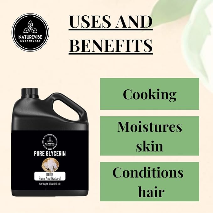 Naturevibe Botanicals Glycerine Liquid Oil 32 Ounces | 100% Pure and Natural | Great for Skin Care and Hair Care-VivaGrace Women