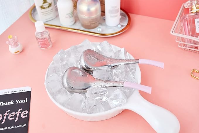 Cryo Sticks Facial Skin Care Ice Globes for Women Face Eyes, Stainless Steel Face Beauty Tools for Girls Ladies, Esthetician Supplies Cooling Spa Globes with Storage Case-VivaGrace Women