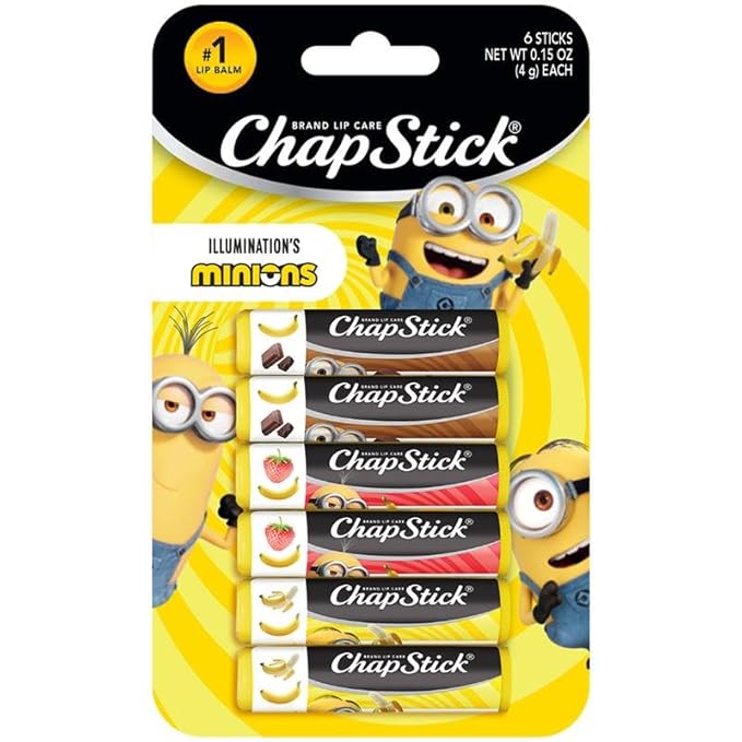 ChapStick Lip Balm, Minions Banana Variety Packs (6 Sticks), Party Favors for Kids, 0.15 Oz Ea-VivaGrace Women