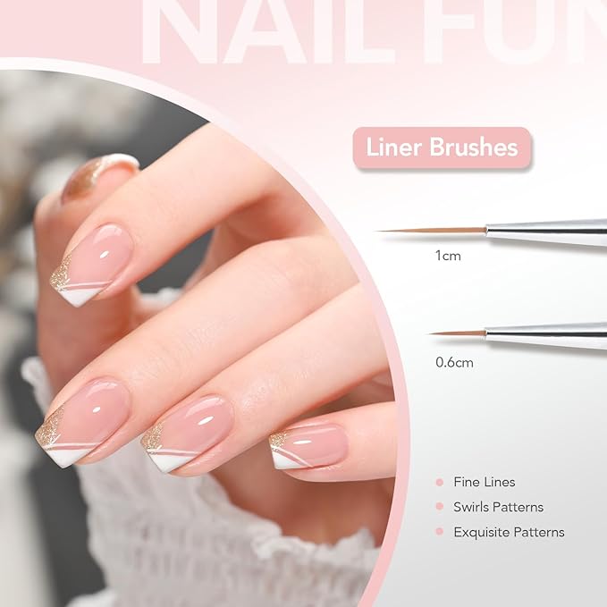 GAOY 6 Pcs Nail Art Brushes, Nail Design Tools for Nail Detail Painting, French Liner and Dotting Pens for Nail DIY-VivaGrace Women