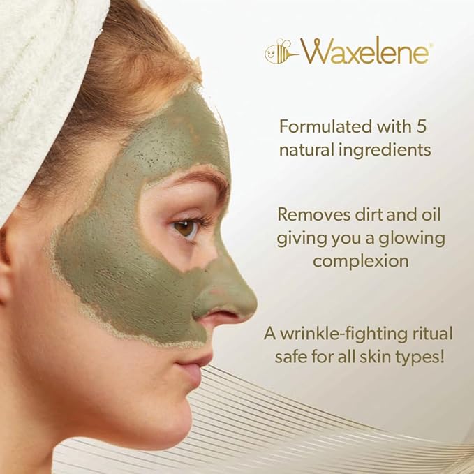 Waxelene Clarifying Mud Mask Dry Blend - Wrinkle Fighting Ritual Cleans Pores Hydrates Nourishes Skin Vitamin C Papaw Bentonite French Green Clay-VivaGrace Women