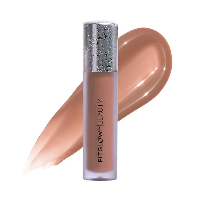 FITGLOW Beauty Lip Colour Serum | Hydrating Lip Gloss | Plumping Anti-Aging Lip Treatment | Natural Shine with Pomegranate Sterols & Collagen | Buildable Color for Dry Chapped Lips | Halo - 10g-VivaGrace Women