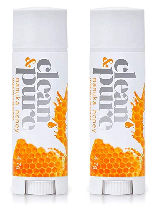 Lip Balm 2-Pack (Manuka Honey) | Manuka Honey Beauty Products | Lip Care Set With 100% All Natural Beeswax and Vitamin E Oil | Flavored Lip Balm for Dry-VivaGrace Women